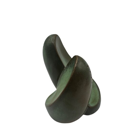 Frankoma Pottery Prairie Green Vintage One Pc Salt & Pepper Shakers Lazy Bones - Picture 5 of 6
